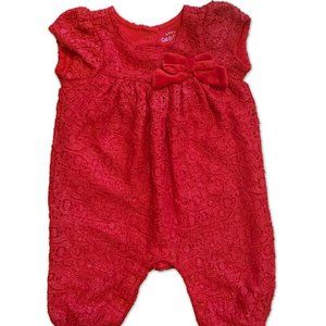 Red Lace Romper